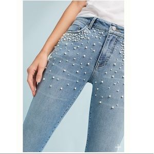 Anthropologie Pilcro High-Rise Jeans with Pearls